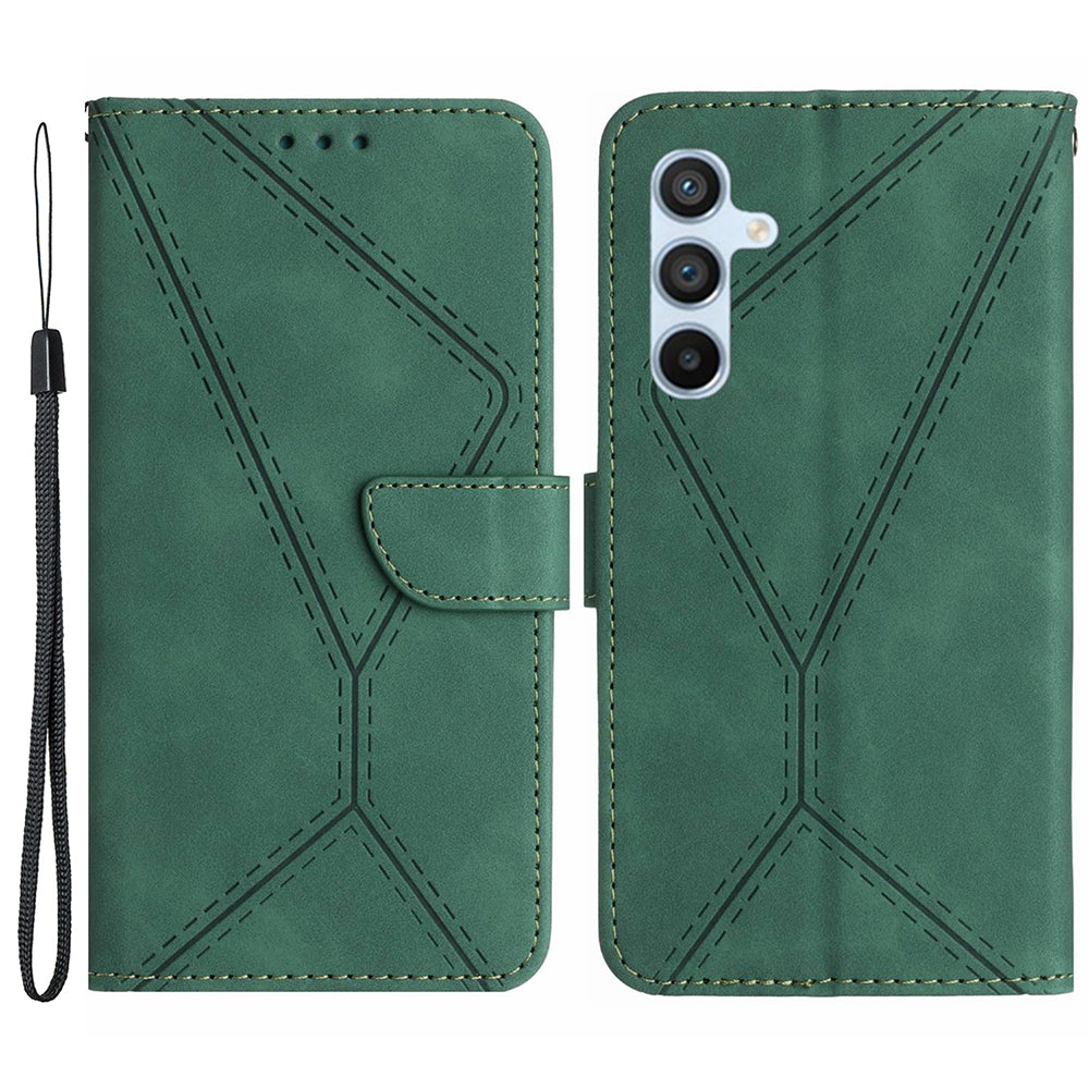HT05 For Samsung Galaxy S23 FE Phone Case Wallet Imprinted Line Skin-touch PU Leather TPU Phone Stand Cover HT05 For Samsung Galaxy S23 FE Phone Case Wallet Imprinted Line Skin-touch PU Leather TPU Phone Stand Cover